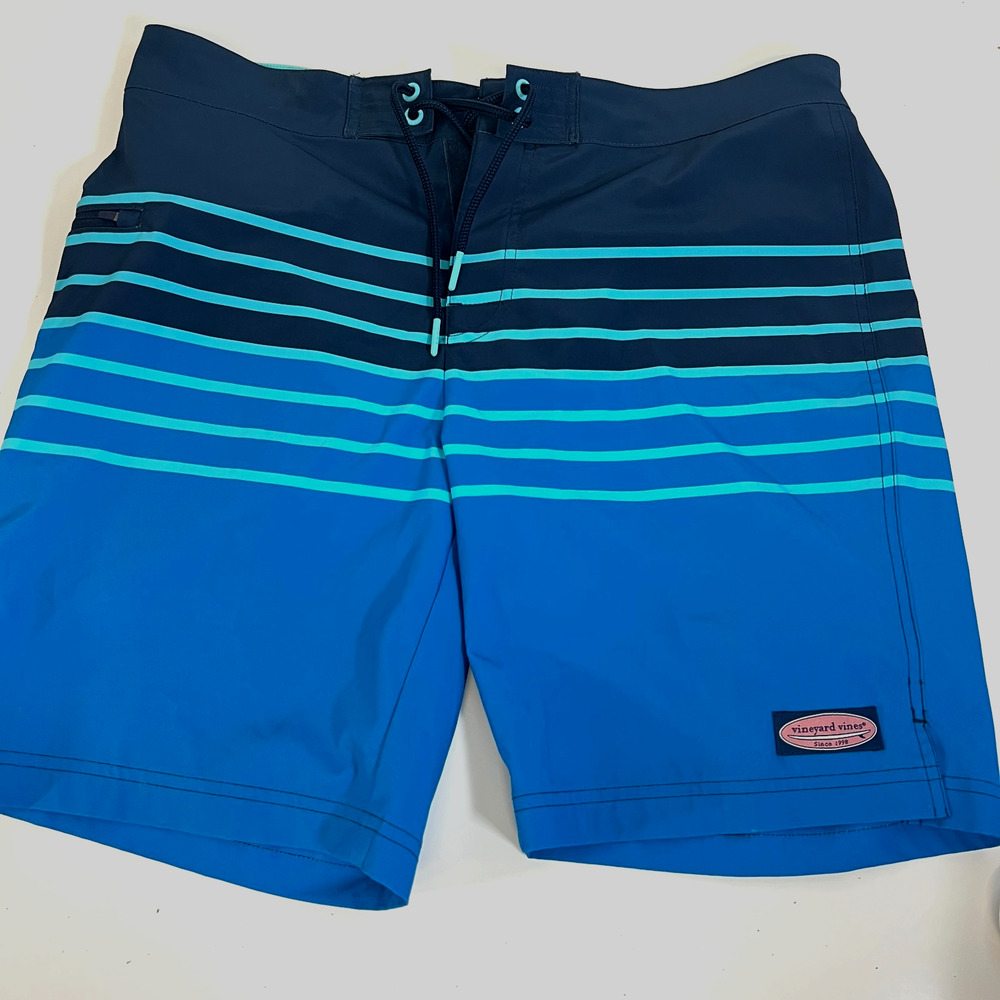 Vineyard Vines Mens Performance Swim Trunk Board Shorts Stretch Blue 33